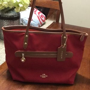 Red coach purse